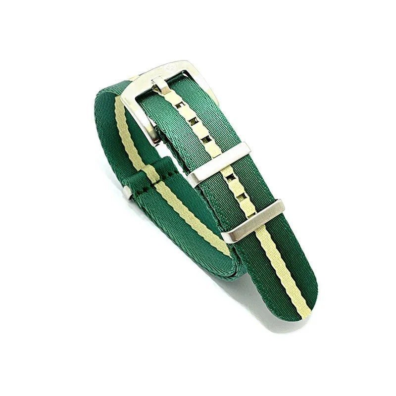 Seat Belt Nato - Green/Beige - NATO nylon watch strap