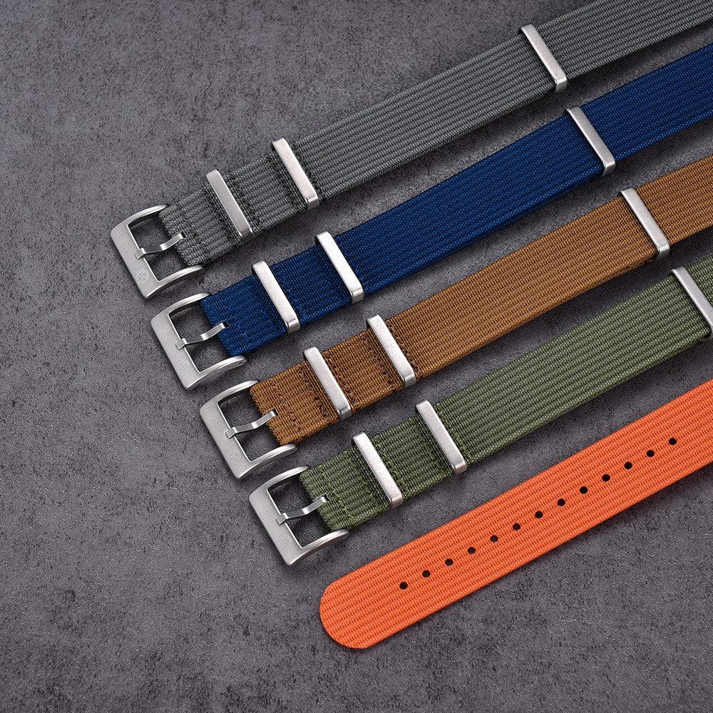 KronoKeeper ribbed nato strap - Navy Blue - detail