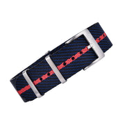 Premium NATO strap  - Black/Navy/Red