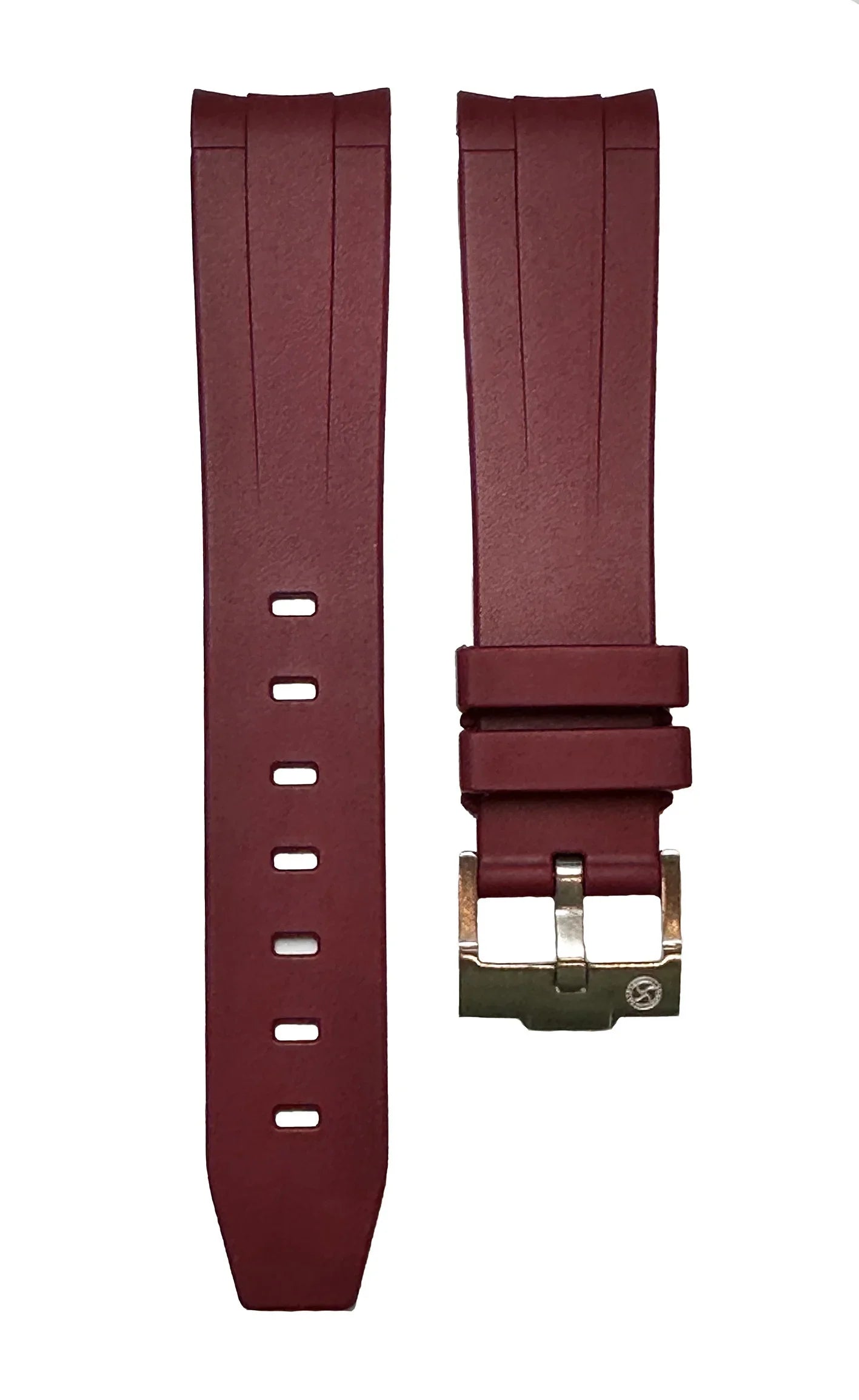 Rubber strap for Omega MoonSwatch - Burgundy - rubber watch strap