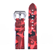 KronoKeeper Camouflage Rubber strap - Red - rubber watch strap