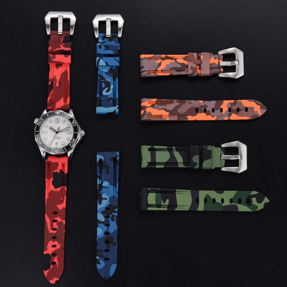 KronoKeeper Camouflage Rubber strap - Red - view 3