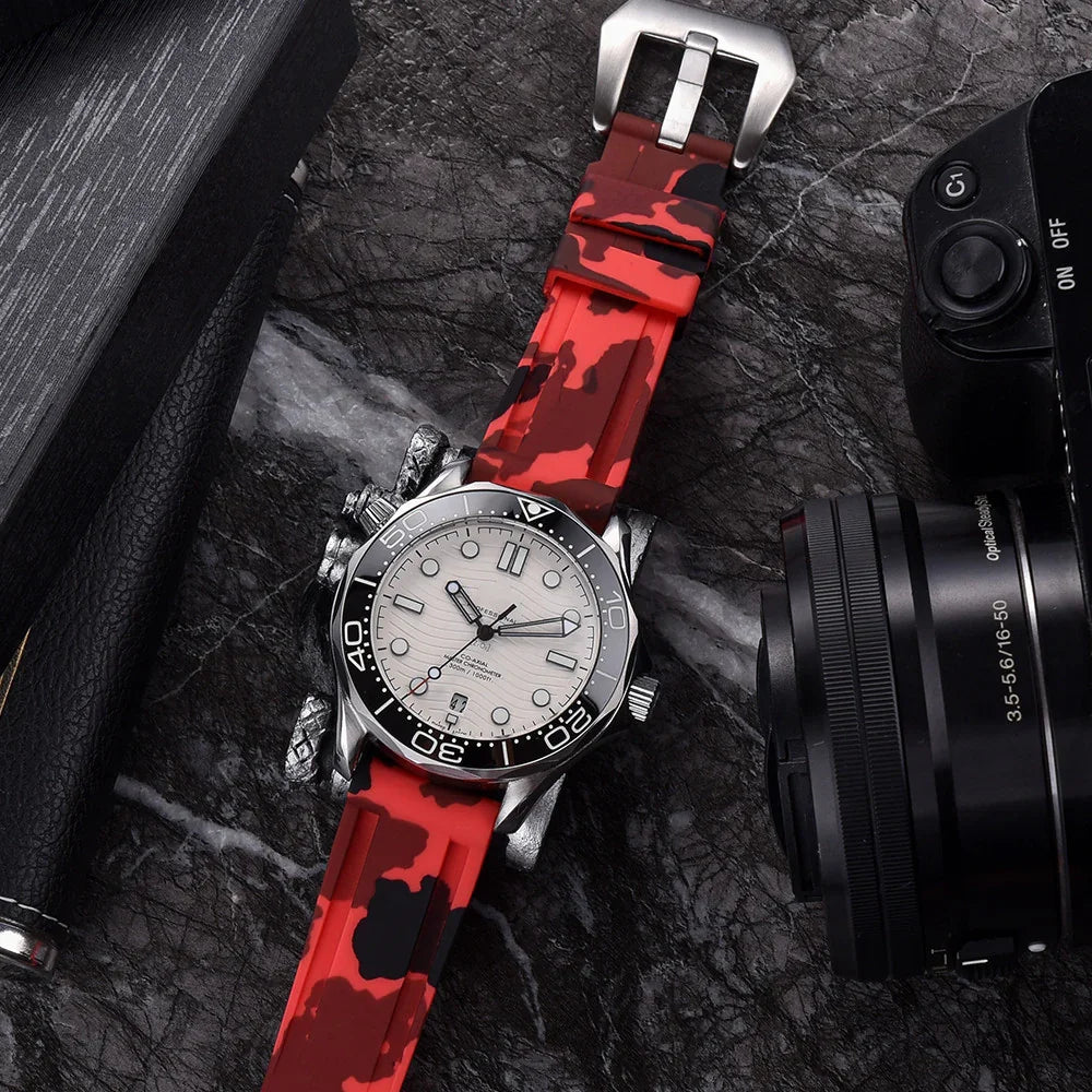 KronoKeeper Camouflage Rubber strap - Red - view 4