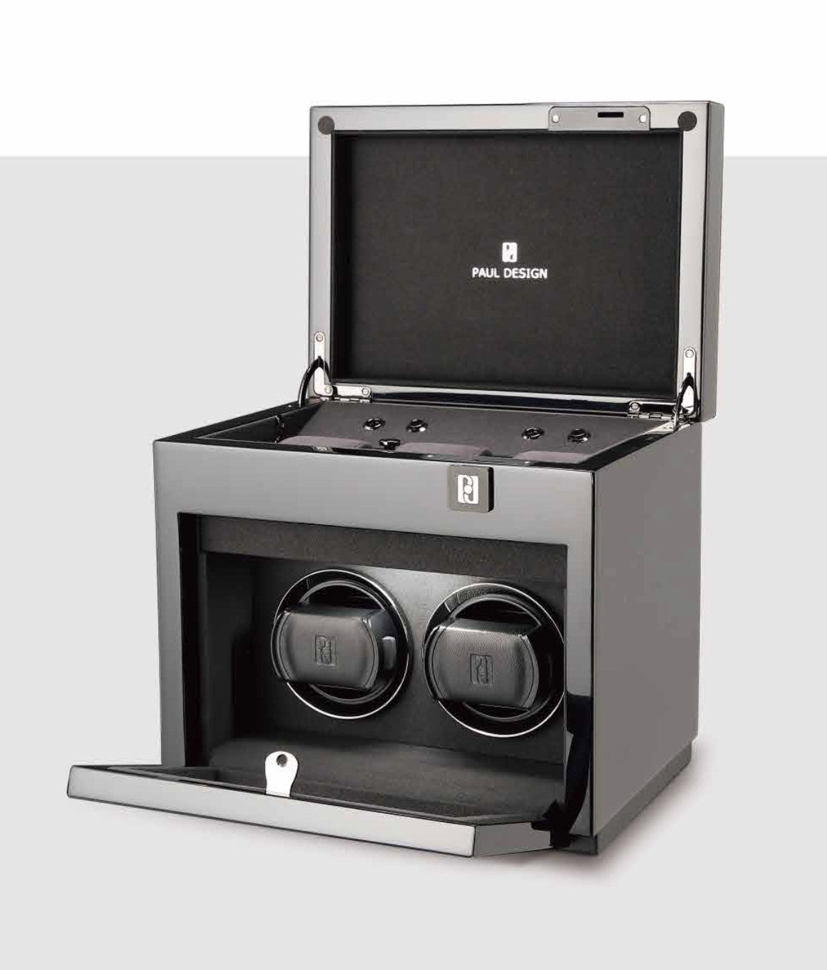 Paul Design - Gentleman 2+3 Watch Winder & Extra storage for 3 watches