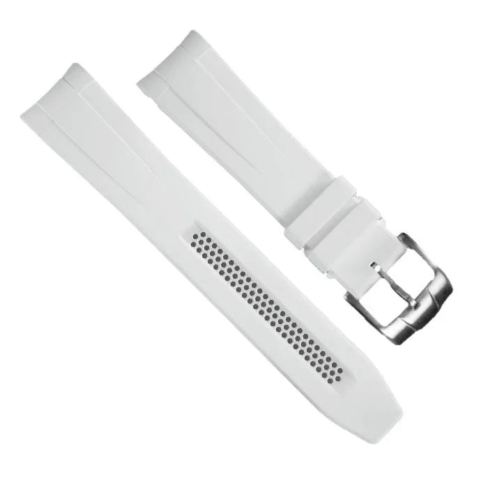 RubberB DM106CD White with buckle Strap - rubber watch strap
