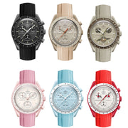 Rubber strap for Omega MoonSwatch Texture - Black/Black