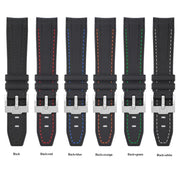 Rubber strap texture for Omega MoonSwatch - Black/orange - rubber watch strap