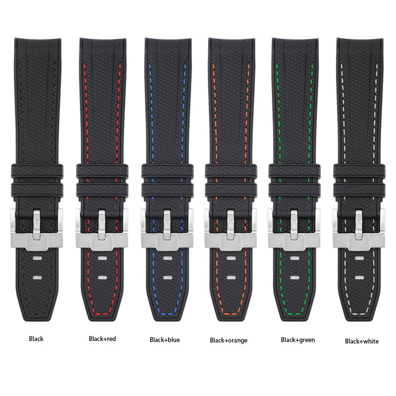 Rubber strap texture for Omega MoonSwatch - Black/red