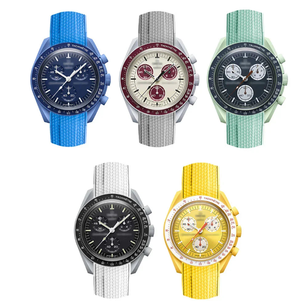Rubber strap texture for Omega MoonSwatch - tiffany blue - view 3