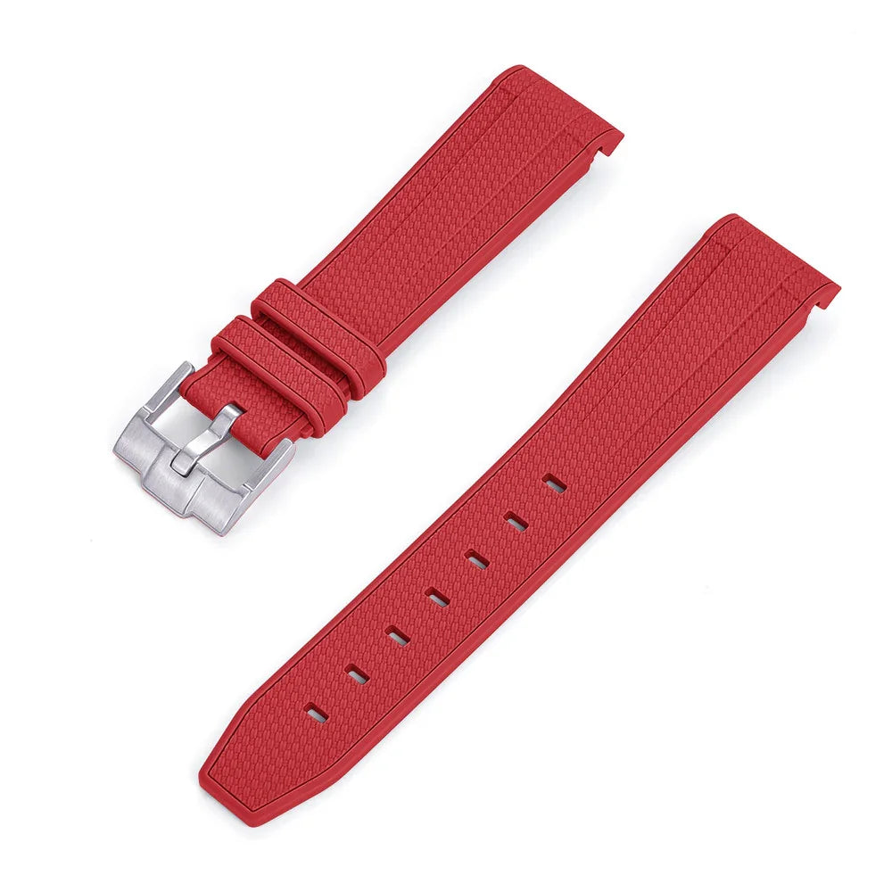Rubber strap texture for Omega MoonSwatch - red - detail