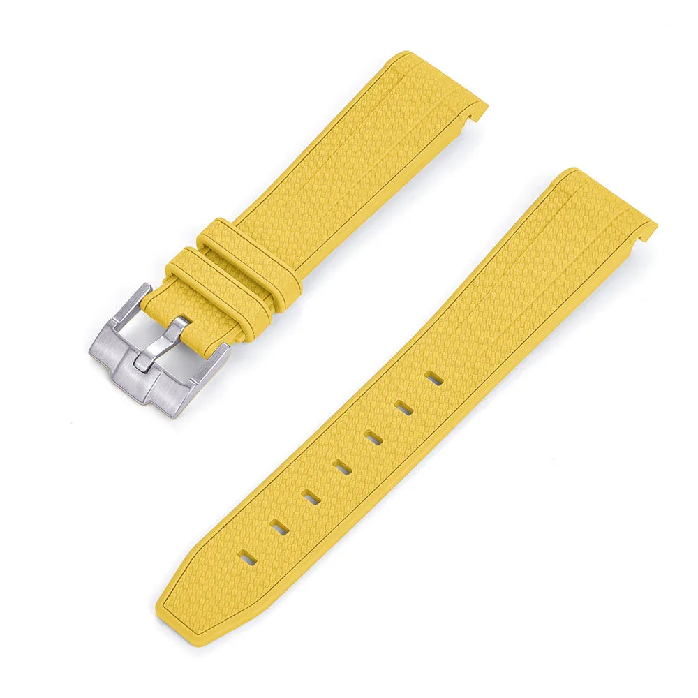 Rubber strap texture for Omega MoonSwatch - yellow - detail
