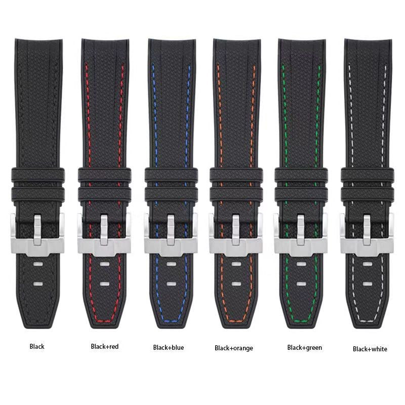 Rubber strap for Omega MoonSwatch Texture - Black/Black