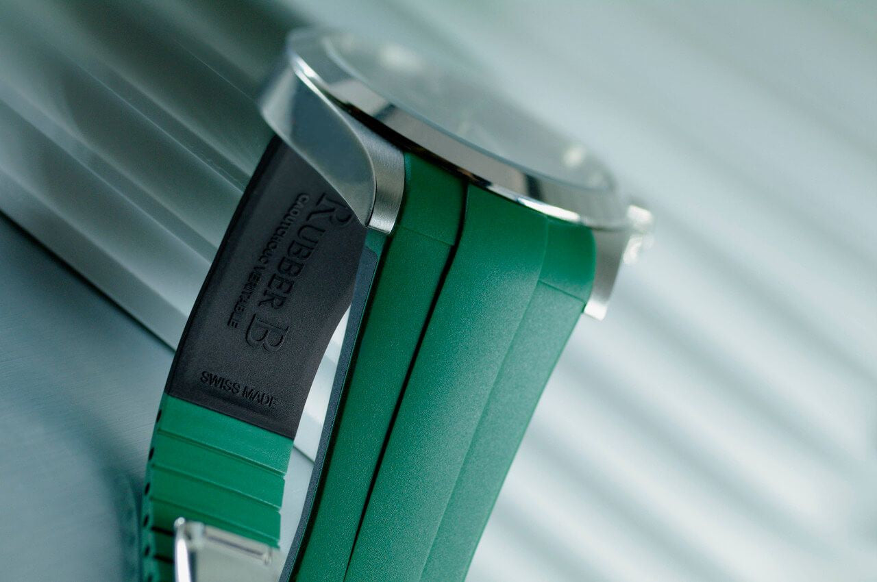 Rubber B Strap for Rolex Air-King 126900 - M215 Pine Green/Black