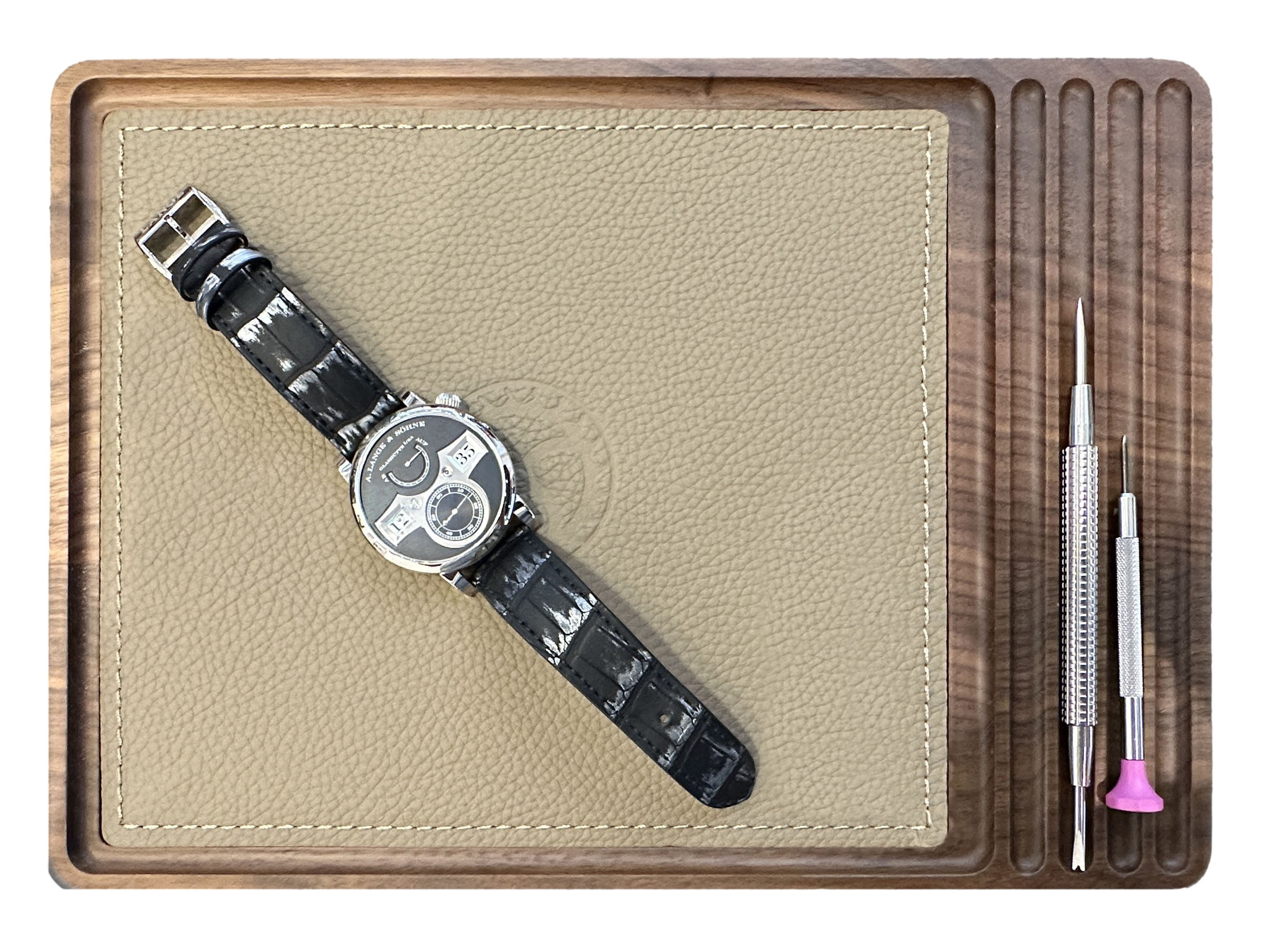 Walnut and Leather Tray