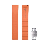 KronoKeeper adjustable Rubber Strap with deployant clasp - Orange - rubber watch strap