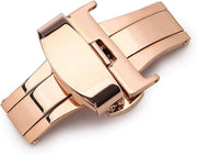 Double folding clasps for leather straps rose gold plated
