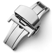 Double folding clasps for leather straps stainless steel 