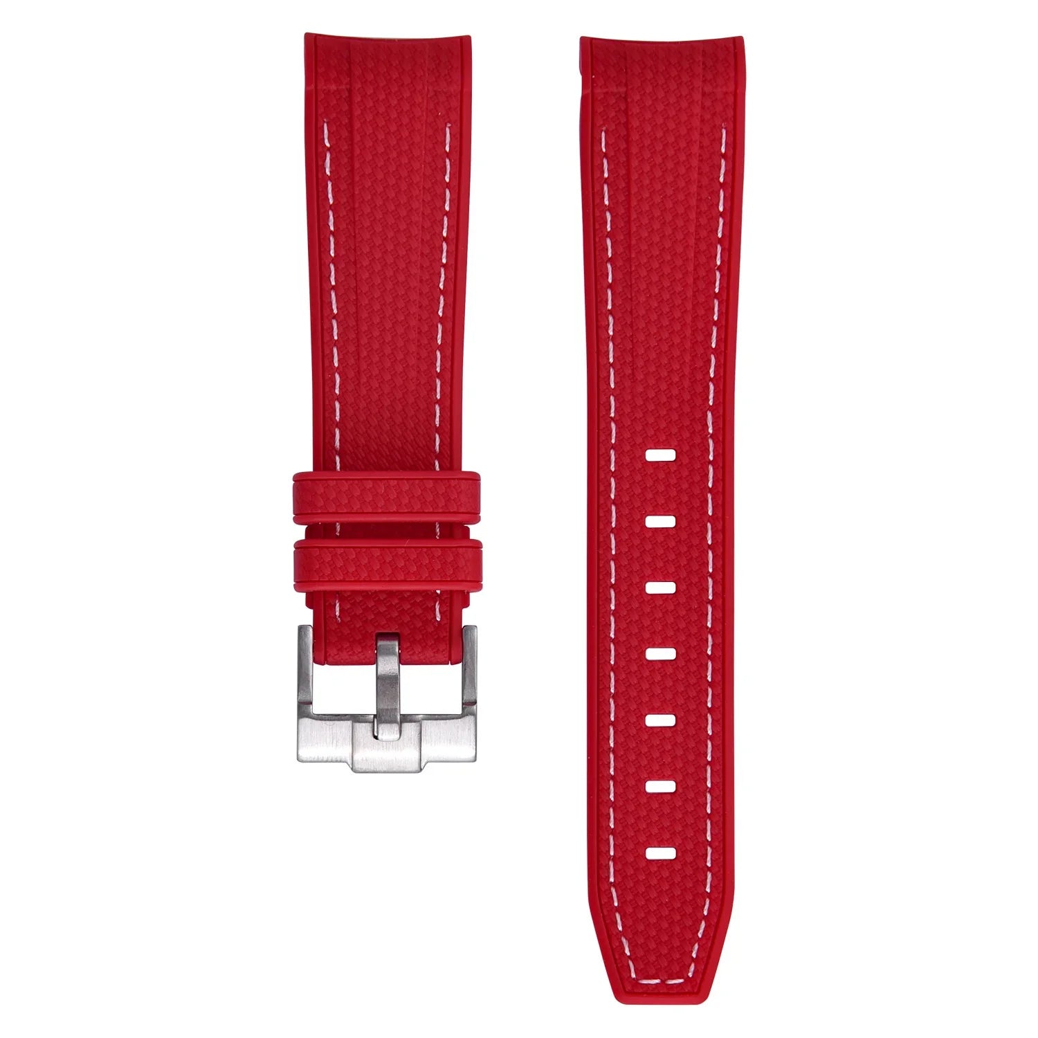 Rubber strap texture for Omega MoonSwatch - red - rubber watch strap