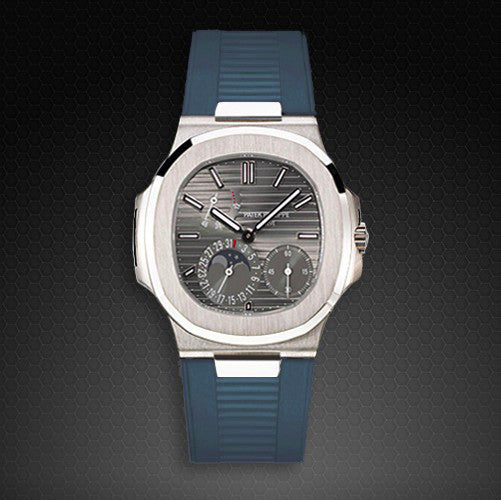 Rubber B strap PK77 for Patek Philippe Nautilus Blue Jeans