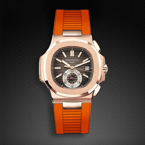 Rubber B strap PK77 for Patek Philippe Nautilus Orange