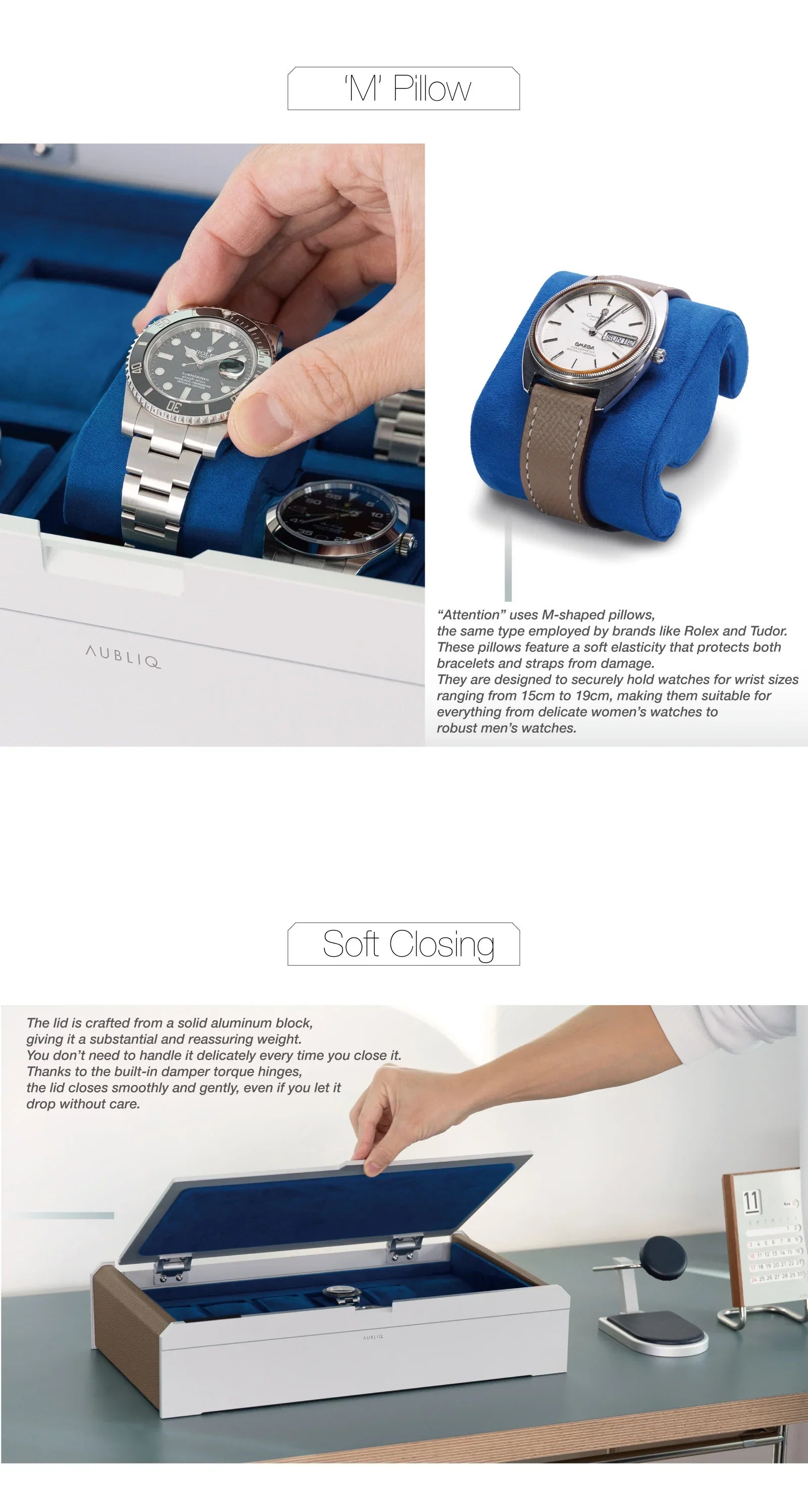 Aubliq 10 or 12 watch box in Dark Grey aluminium and calf leather - view 7