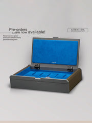 Aubliq 10 or 12 watch box in Dark Grey aluminium and calf leather - watch box