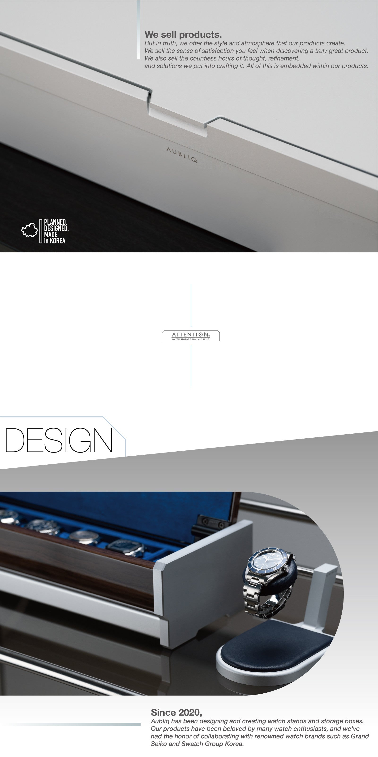 Aubliq 10/12 watch box in aluminium and leather