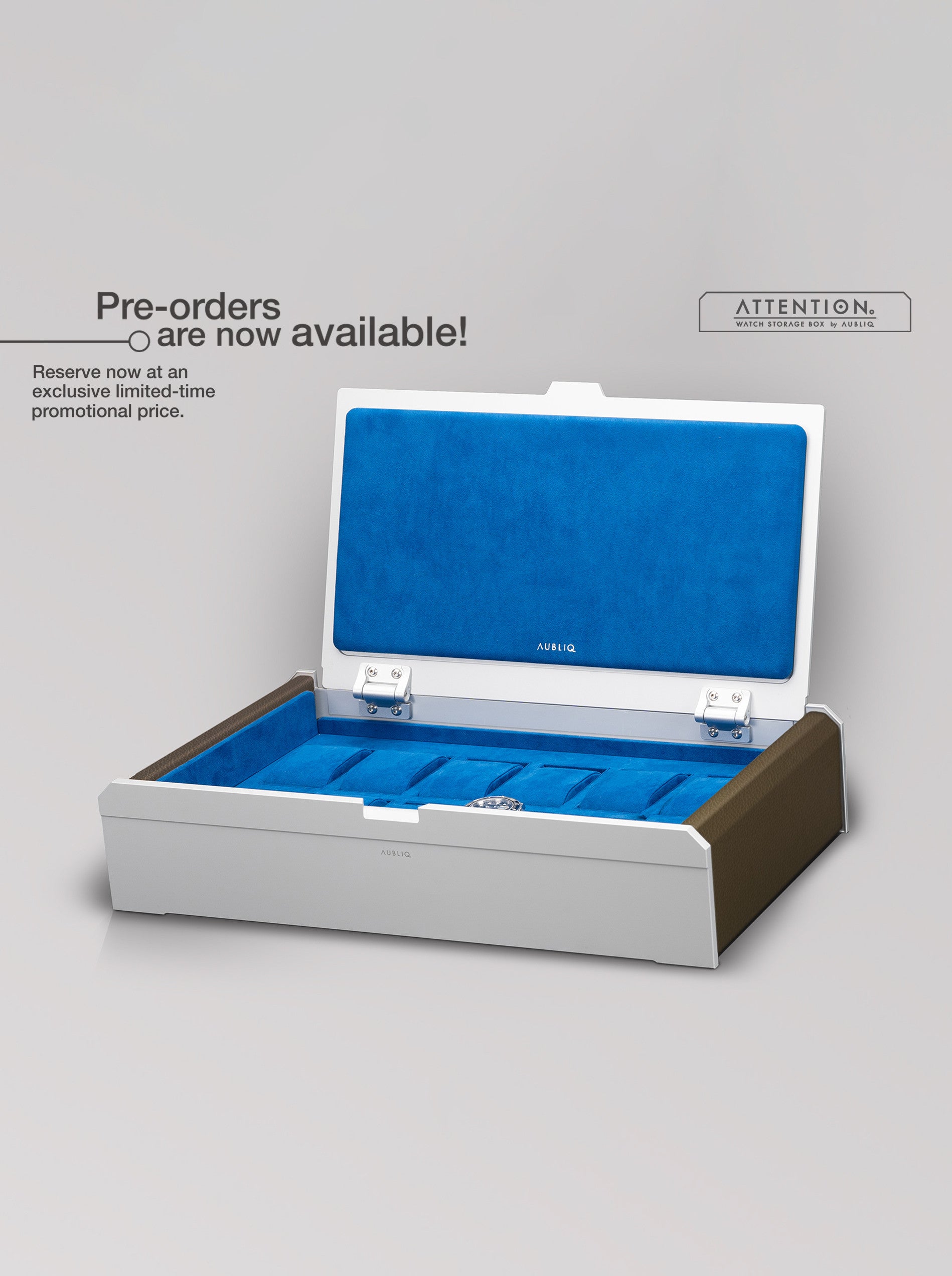 Aubliq 10/12 watch box in aluminium and leather