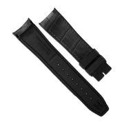 RubberB Alligator SwimSkin SK43 - Black 21mm Strap - alligator leather watch strap