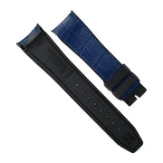 RubberB Alligator SwimSkin SK41 - Navy Blue 20mm Strap - alligator leather watch strap