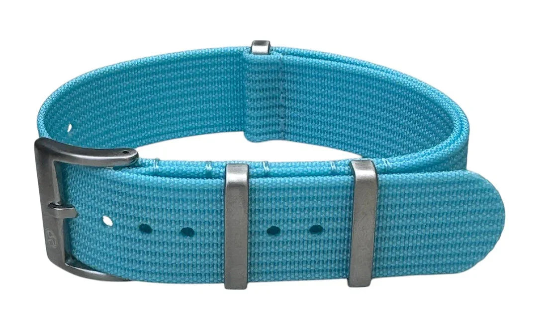 KronoKeeper ribbed nato strap - Sky Blue - NATO nylon watch strap