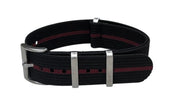 KronoKeeper ribbed nato strap - Black/Red