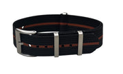 KronoKeeper ribbed nato strap - Black/Orange