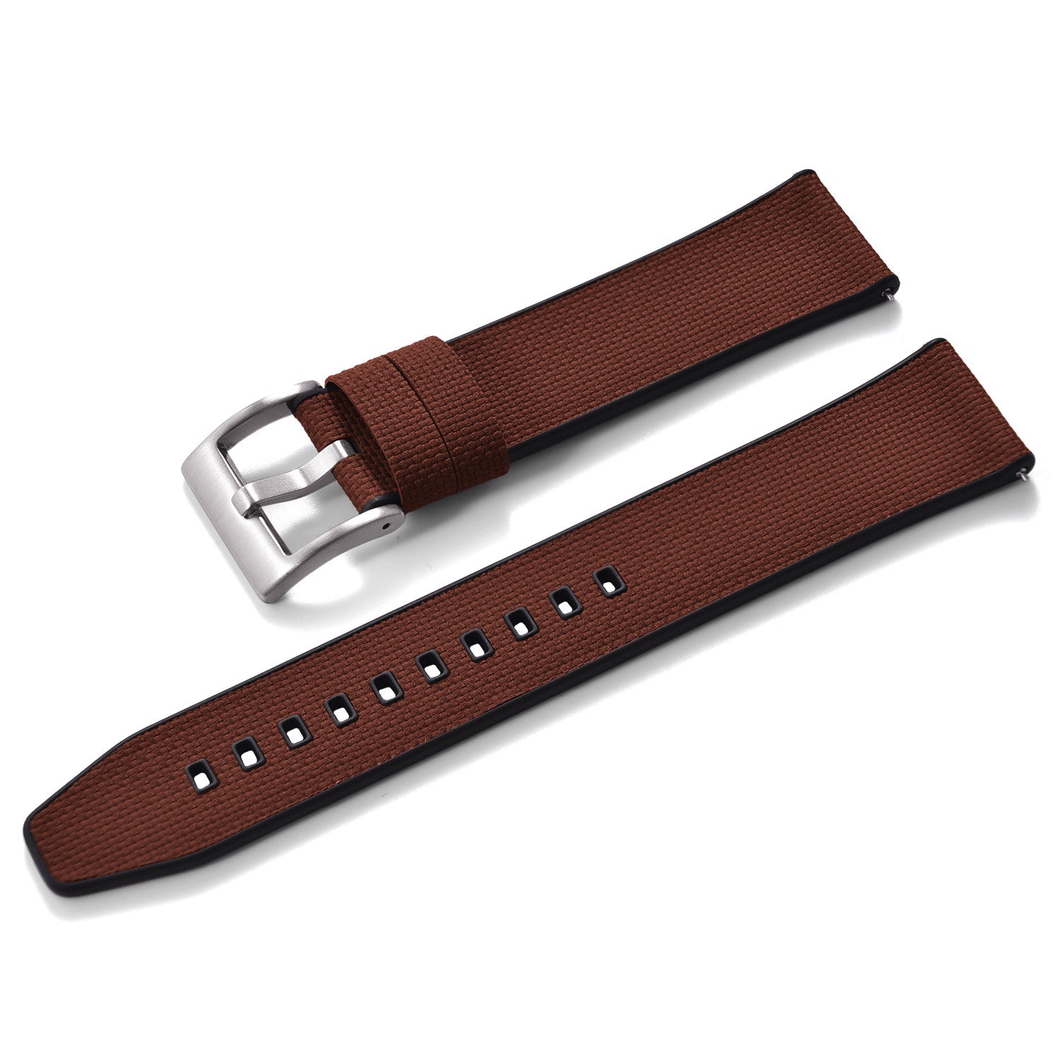 KronoKeeper double-layer FKM rubber strap - Brown