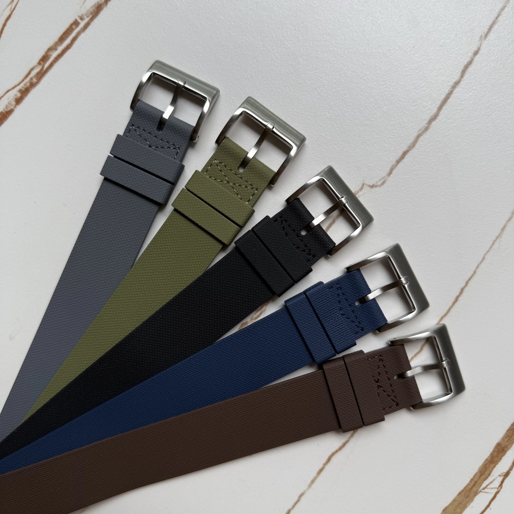 NATO strap KronoKeeper in FKM Rubber - Grey - detail