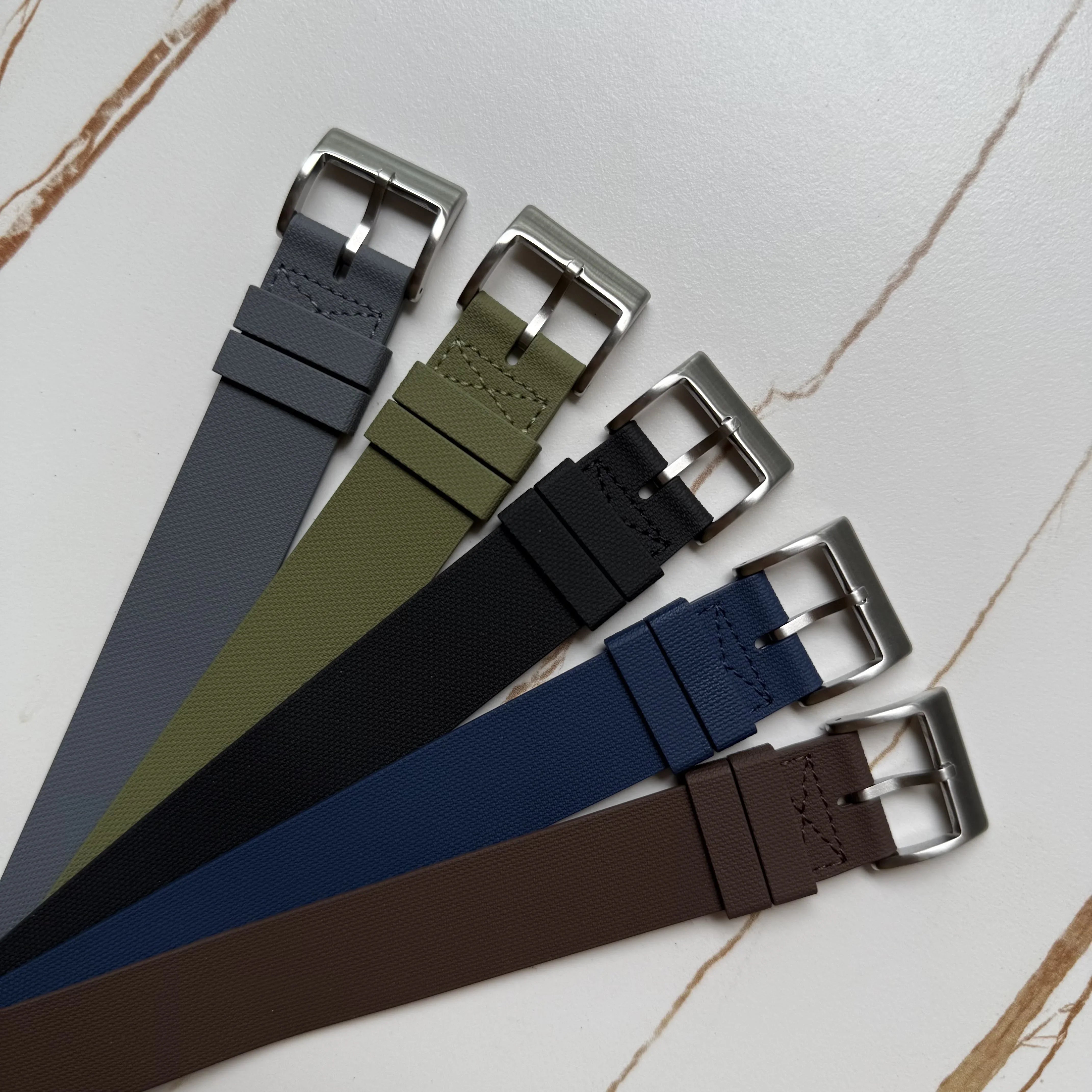 NATO strap KronoKeeper in FKM Rubber - Grey - detail