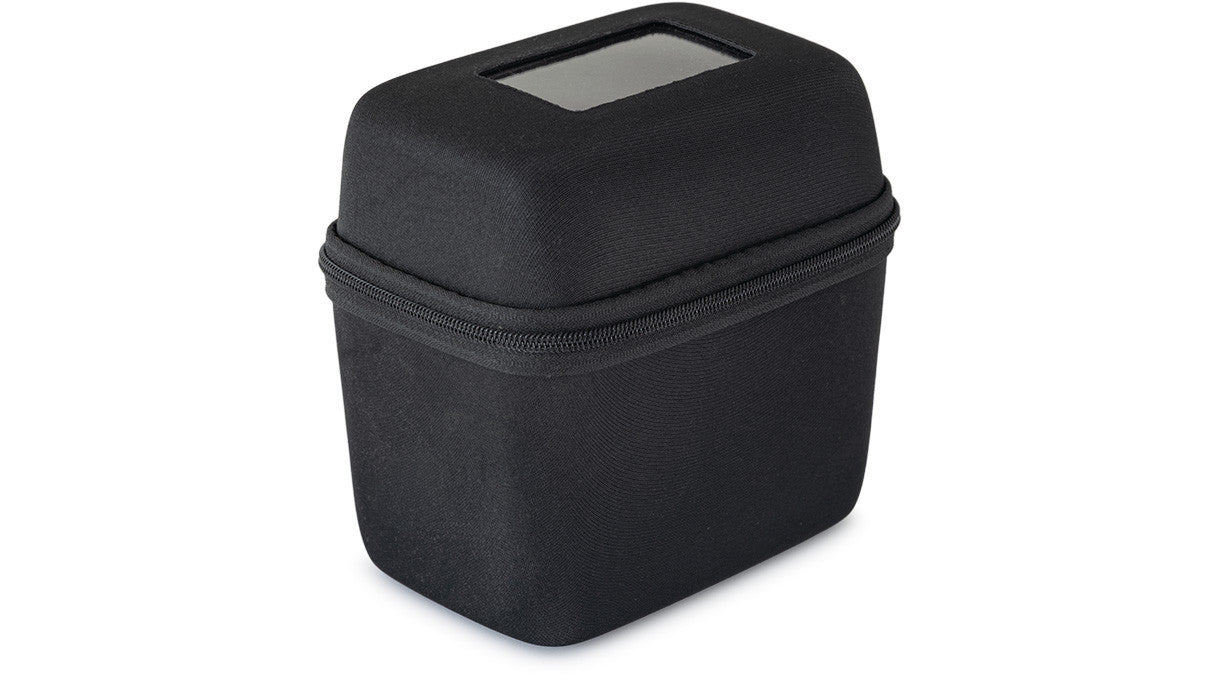 Watch Box hard case with viewing window, textile cover, matt shiny, black