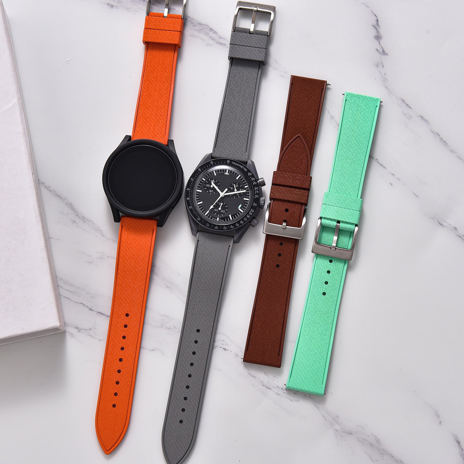 KronoKeeper mosaic Rubber Strap - Black