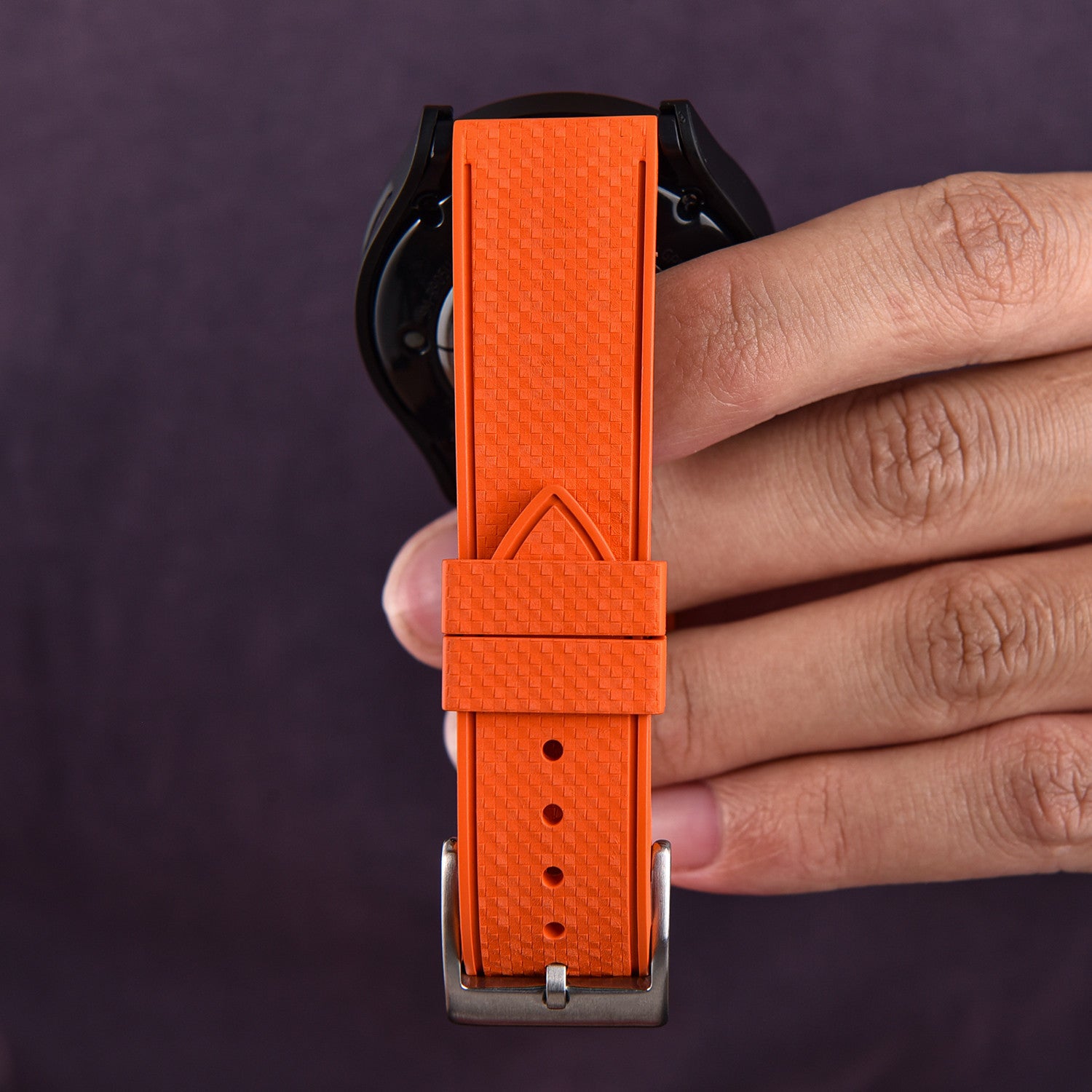 KronoKeeper mosaic Rubber Strap - Black