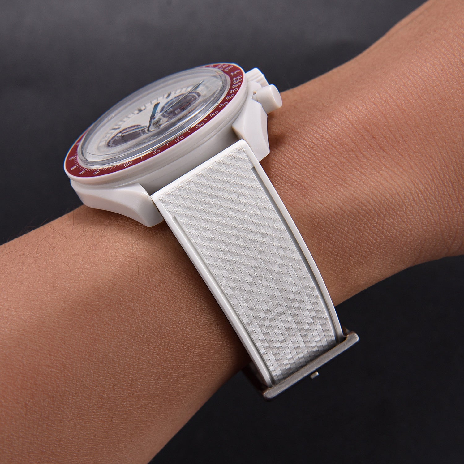 KronoKeeper mosaic Rubber Strap - White