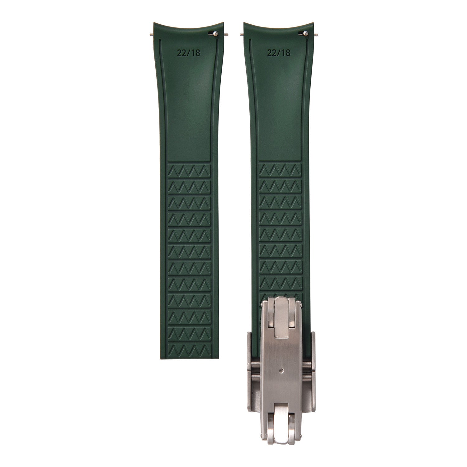 KronoKeeper curved adjustable Rubber Strap with deployant clasp - Grey