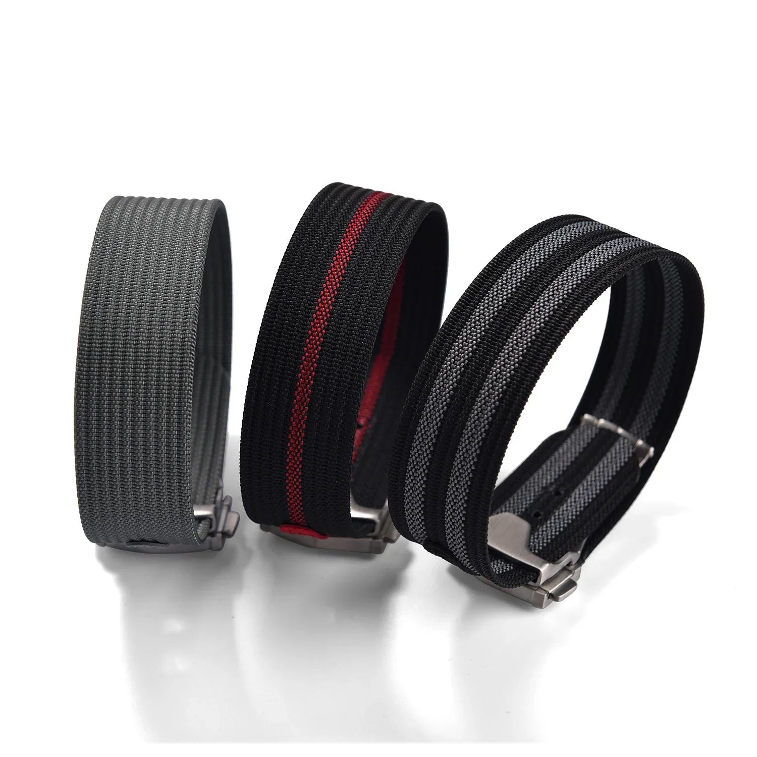 KronoKeeper ribbed nato strap with deployant buckle - Black - detail