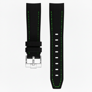 Rubber strap texture for Omega MoonSwatch - Black/green