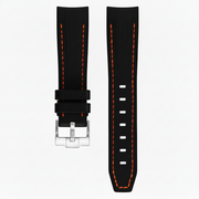 Rubber strap texture for Omega MoonSwatch - Black/orange