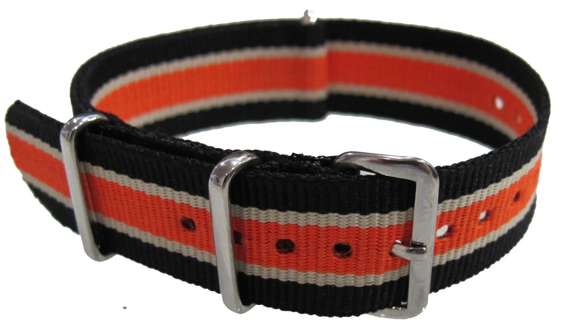 Watch NATO strap Black/sand/orange - NATO nylon watch strap