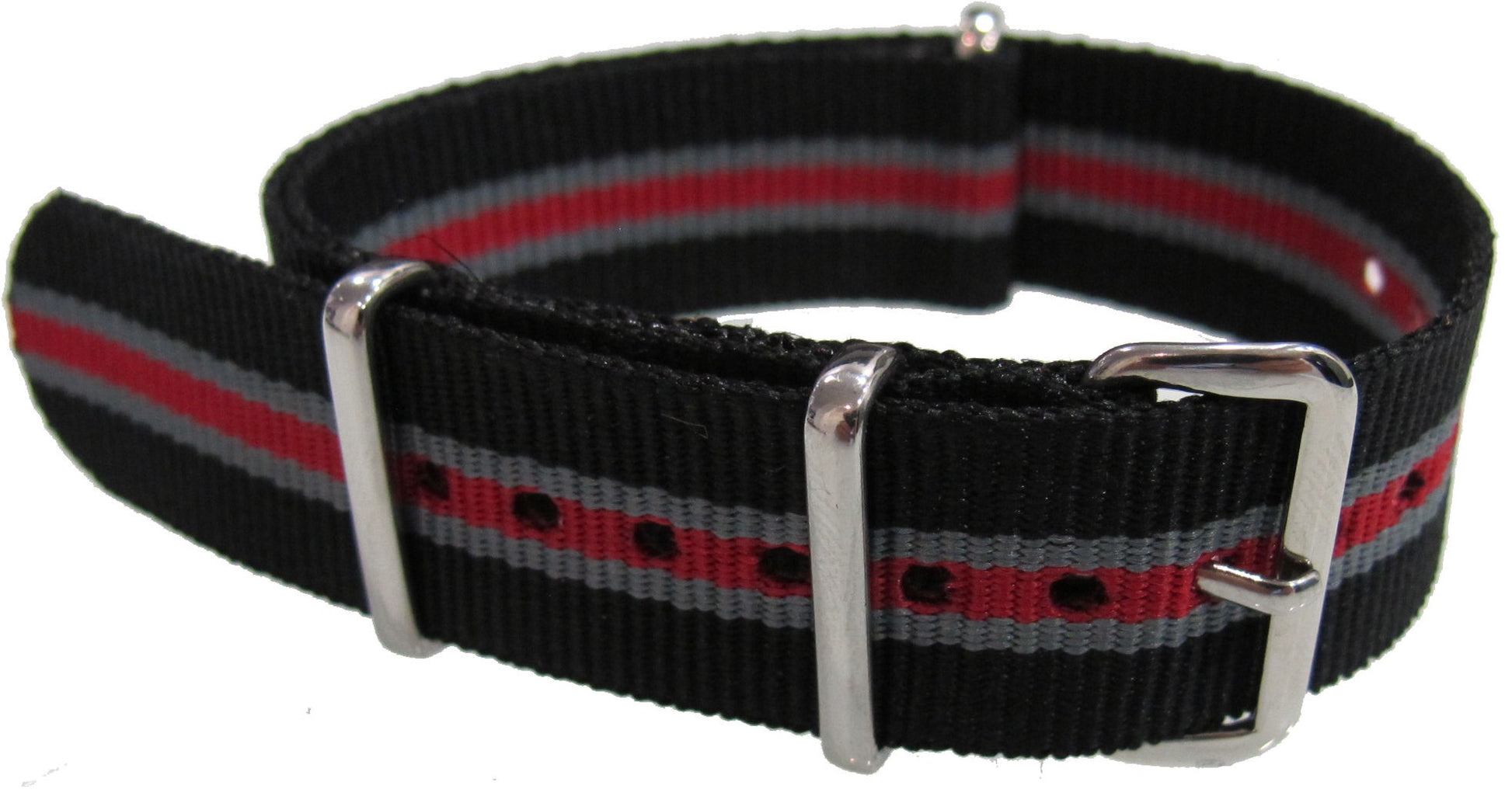 Watch NATO strap black/red/grey