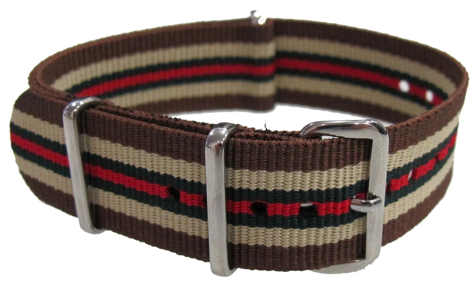 Watch NATO strap brown/white/green/red - NATO nylon watch strap