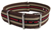 Watch NATO strap brown/white/green/red - NATO nylon watch strap