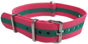 Watch NATO strap Pink/Green - NATO nylon watch strap
