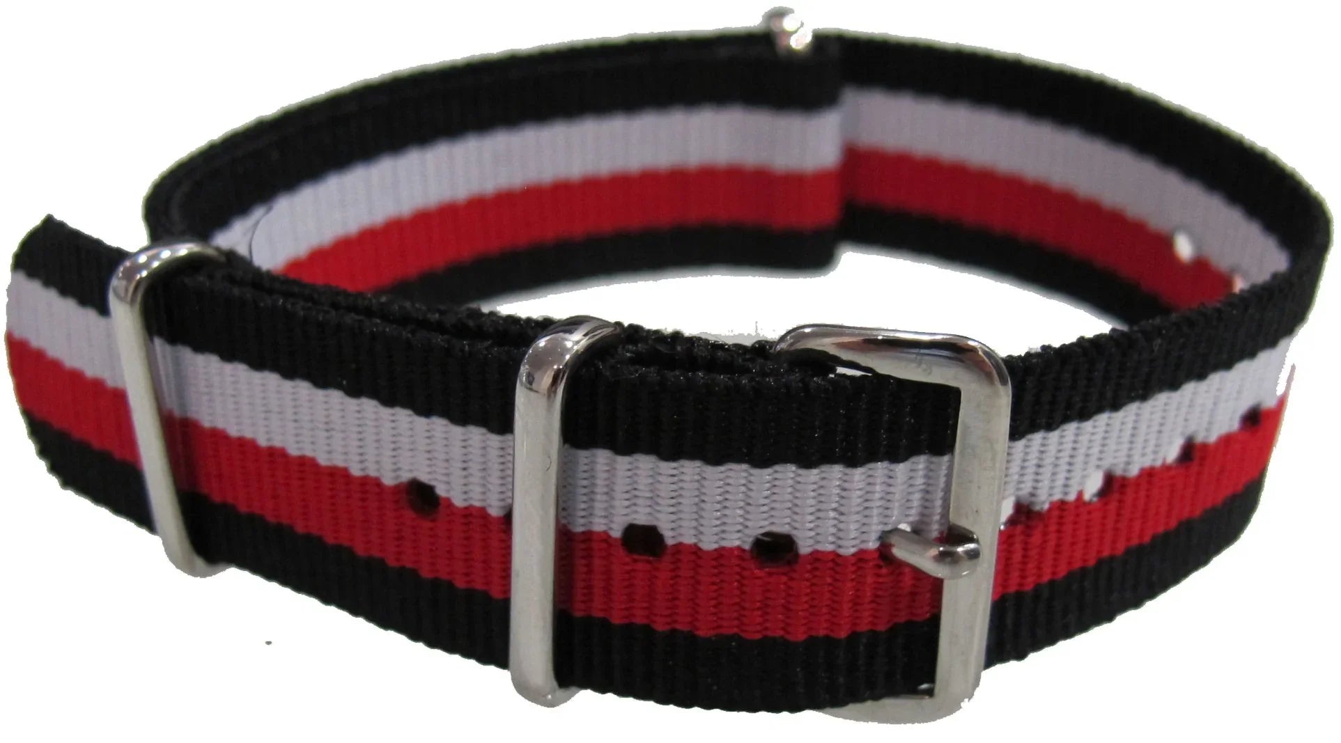 Watch NATO strap Black/Red/White/Black - NATO nylon watch strap